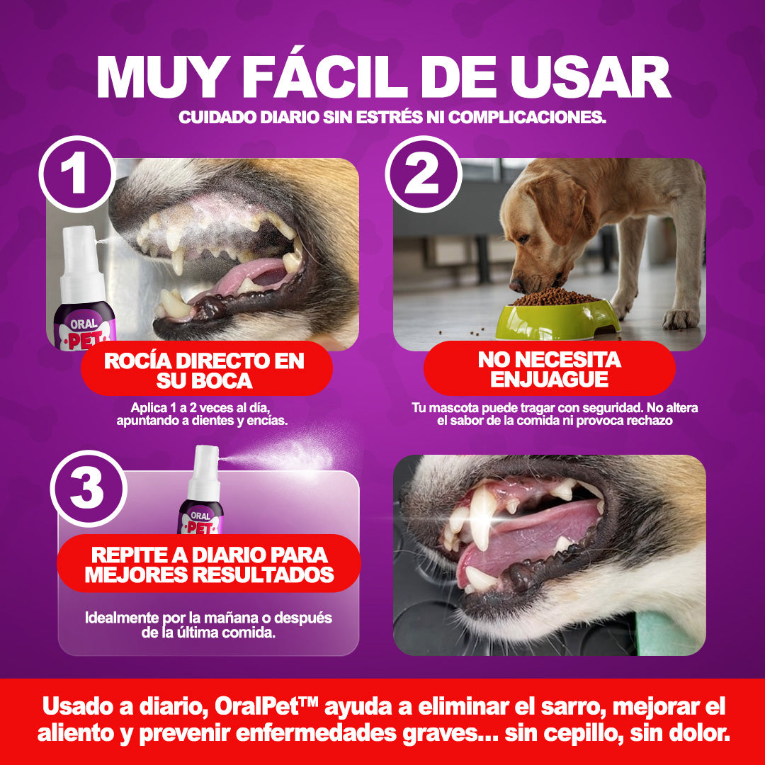 OralPet Pro™ | Spray Bucal Antibacterial para Perros y Gatos