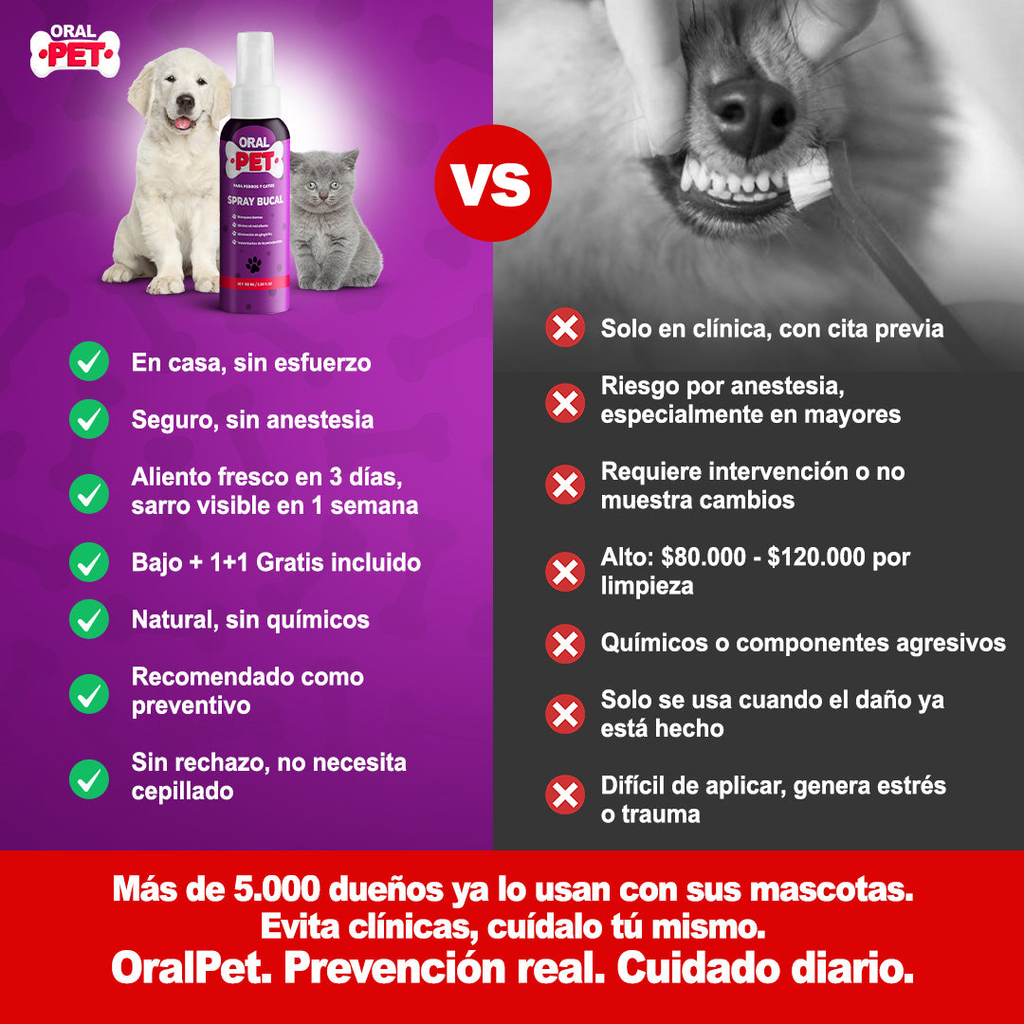 OralPet Pro™ | Spray Bucal Antibacterial para Perros y Gatos