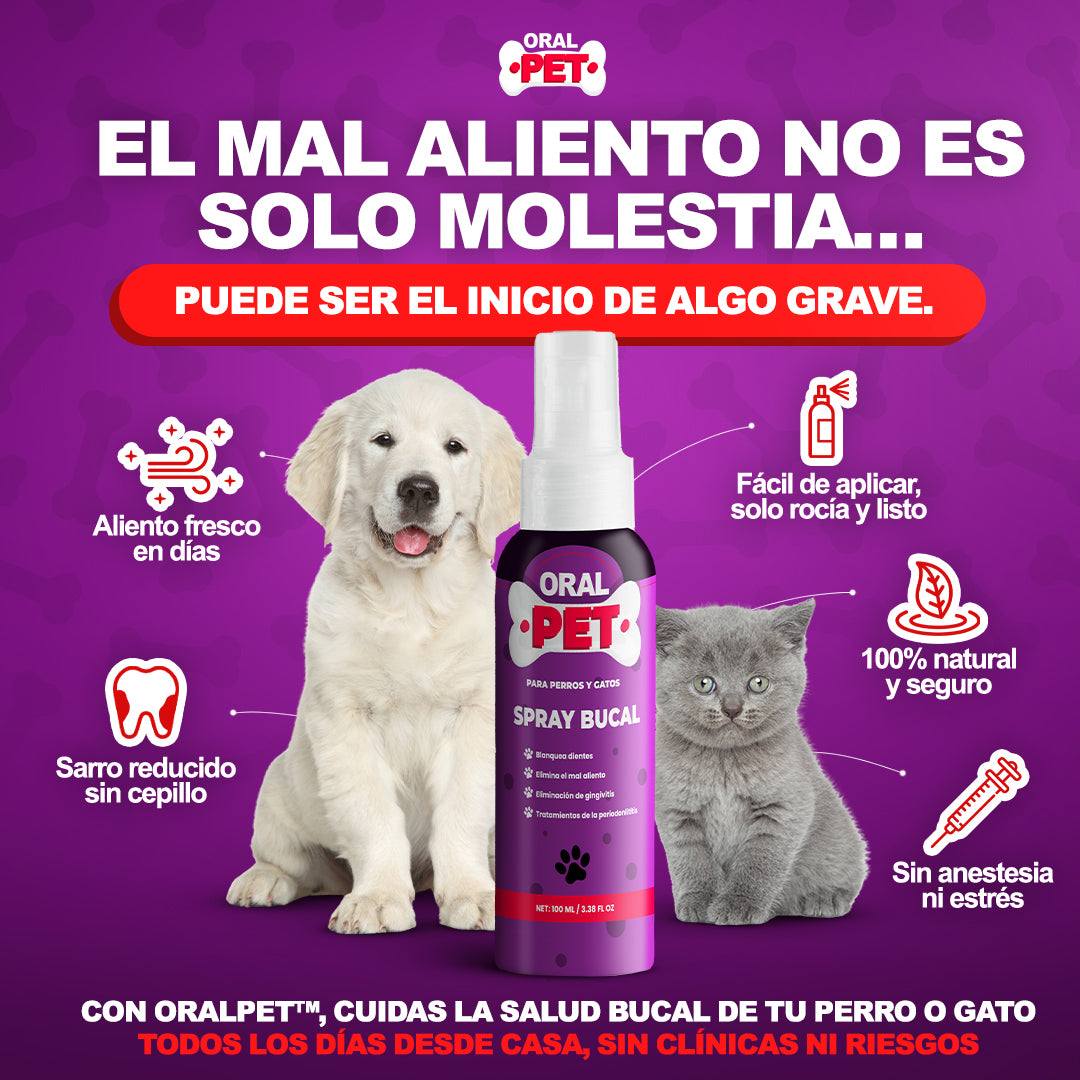 OralPet Pro™ | Spray Bucal Antibacterial para Perros y Gatos