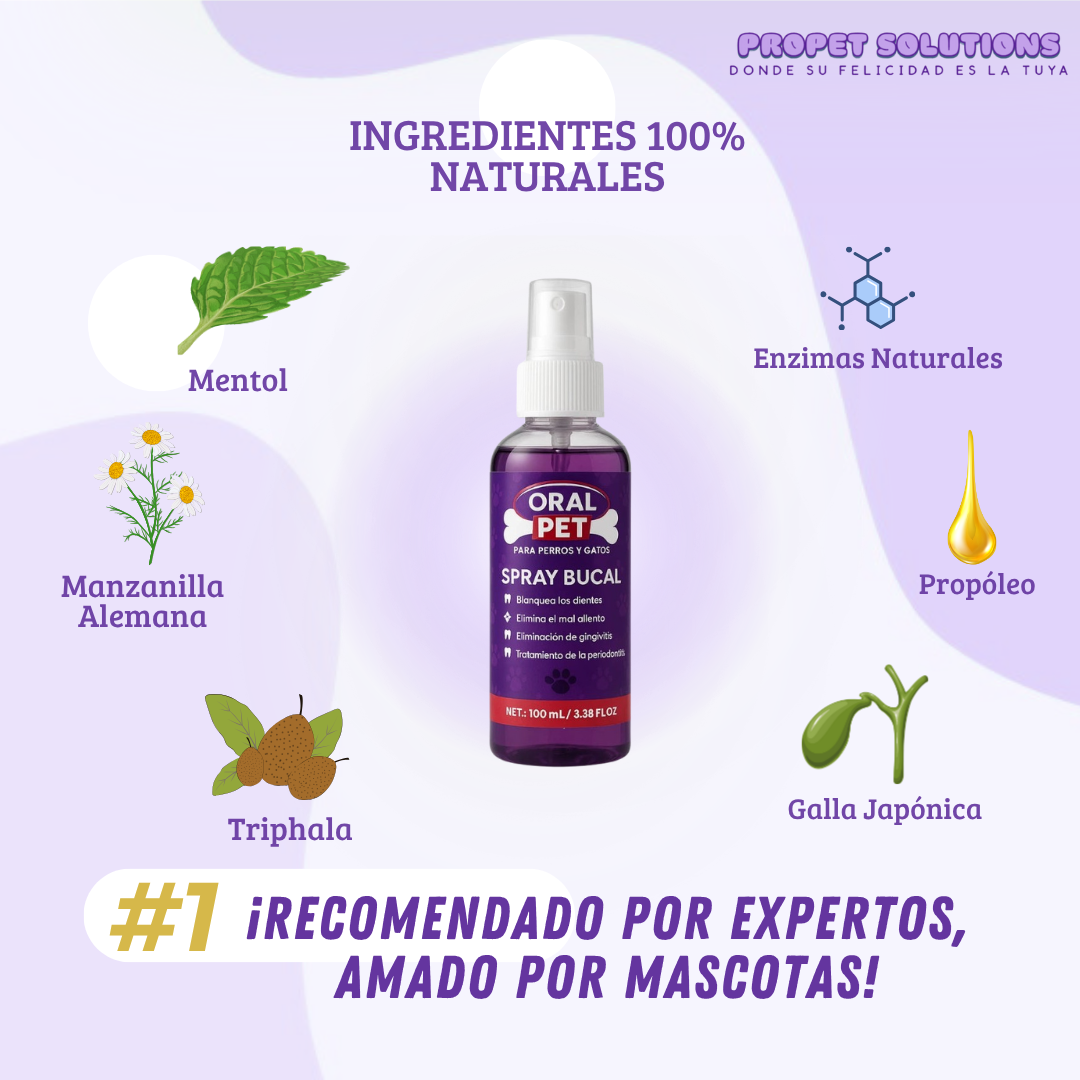 OralPet Pro™ | Spray Bucal Antibacterial para Perros y Gatos