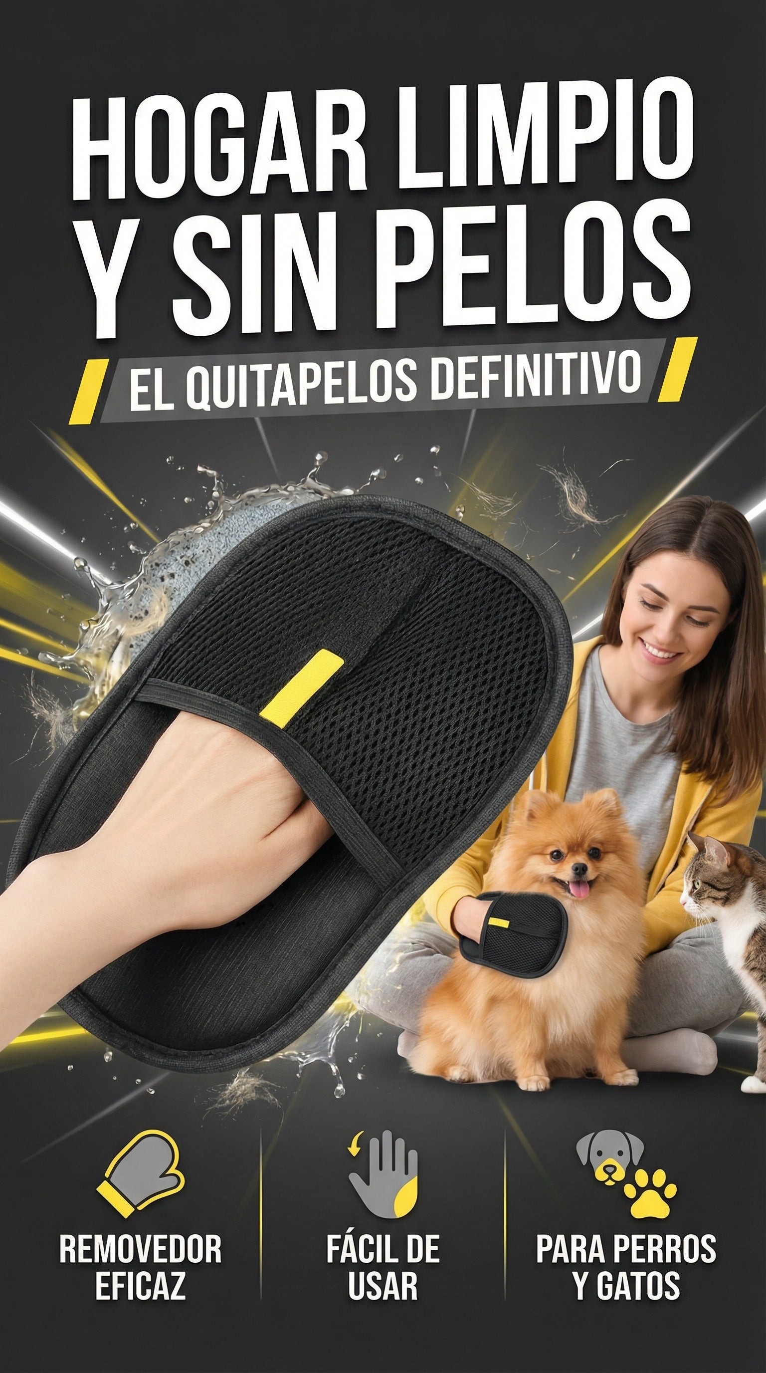 Peluxx™ | Guante Removedor de Pelo de Mascotas 2 en 1