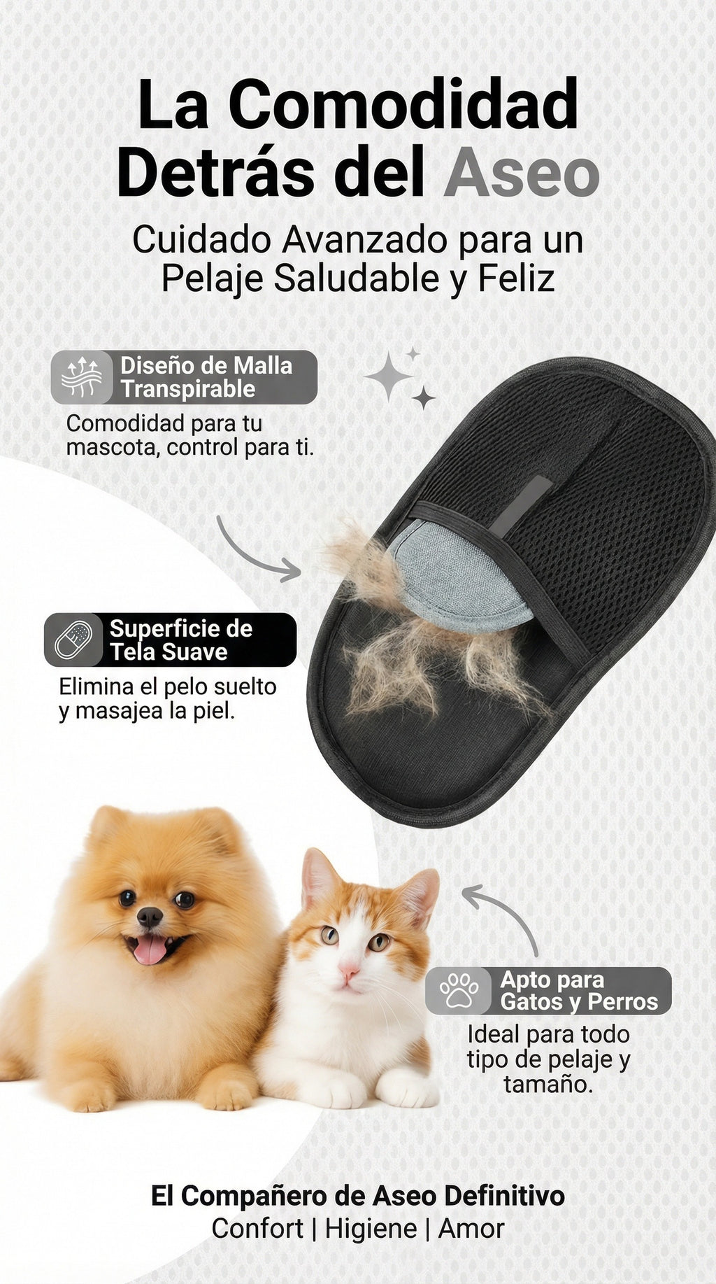 Peluxx™ | Guante Removedor de Pelo de Mascotas 2 en 1