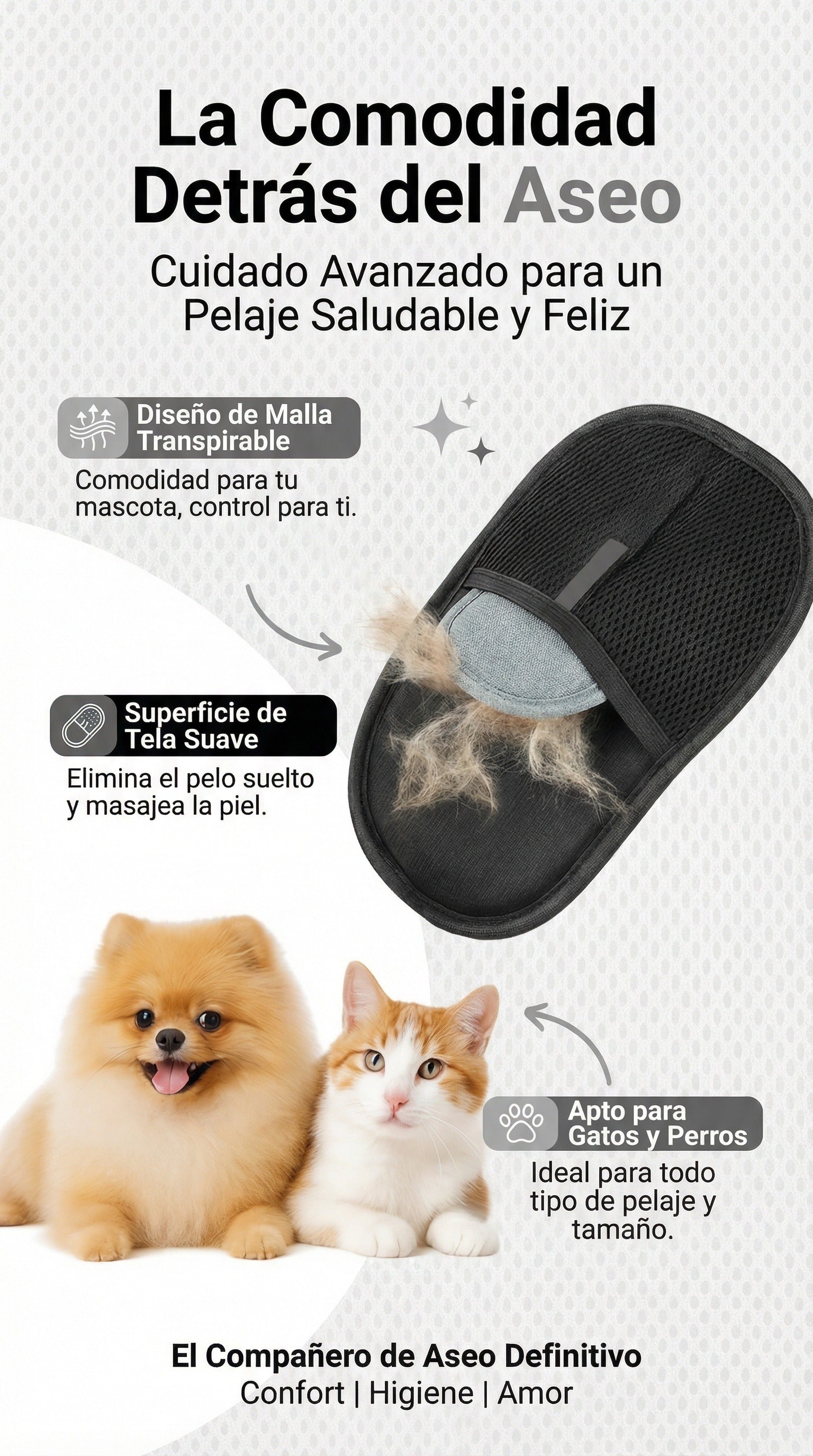 Peluxx™ | Guante Removedor de Pelo de Mascotas 2 en 1