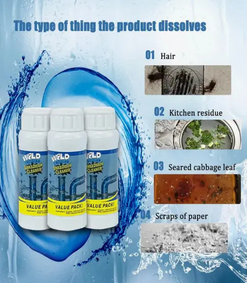 HydroBlast™ | Destapador Enzimático de Cañerías Pack x3